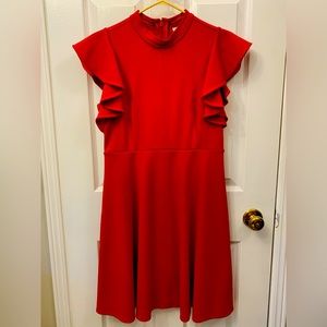 Maeve Red dress flutter sleeve